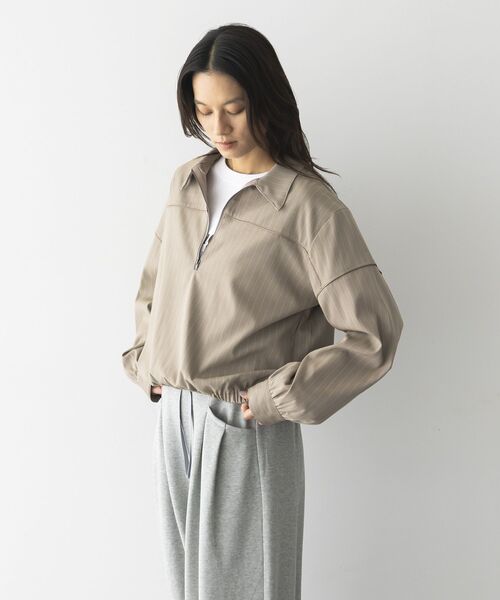 GARAGE OF GOOD CLOTHING(ガレージオブグッドクロージング)の「ピンストライプハーフZIPプルオーバー(シャツ/ブラウス・レディース・ベージュ/ブラウン/グレー・FREE)」の20枚目の写真