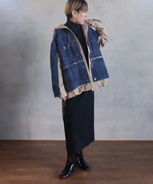 【コウ】BITTOKO フード付きデニムジャケット BIZCREEKフードブルゾン（デニムジャケット）｜BIZ CREEK（ビズ