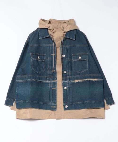【コウ】BITTOKO フード付きデニムジャケット コウ】BITTOKO フード付きデニムジャケット BITTOKO フード付きデニム