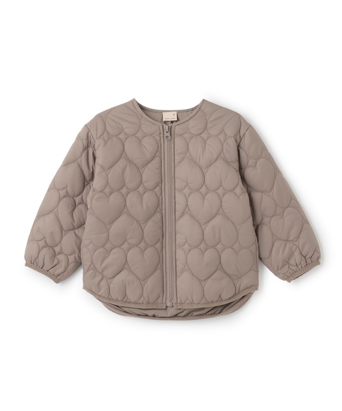 petit main（プティマイン）の「【リンク】ハートキルティングジャケット(キッズサイズ)（ブルゾン・キッズ・ブラック/モカ/ライトピンク/アイボリー・90cm/120cm/110cm/100cm/130cm/80ｃｍ）」の3枚目の写真