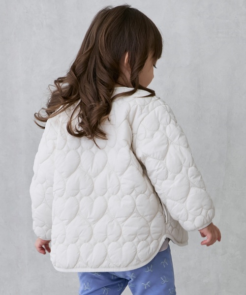 petit main（プティマイン）の「【リンク】ハートキルティングジャケット(キッズサイズ)（ブルゾン・キッズ・ブラック/モカ/ライトピンク/アイボリー・90cm/120cm/110cm/100cm/130cm/80ｃｍ）」の7枚目の写真