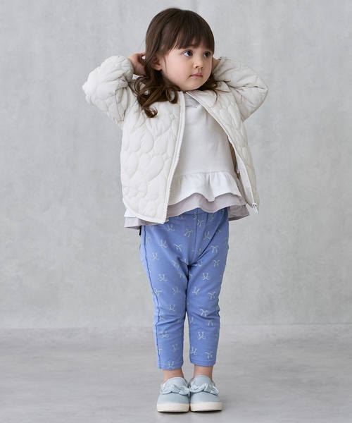 petit main（プティマイン）の「【リンク】ハートキルティングジャケット(キッズサイズ)（ブルゾン・キッズ・ブラック/モカ/ライトピンク/アイボリー・90cm/120cm/110cm/100cm/130cm/80ｃｍ）」の9枚目の写真