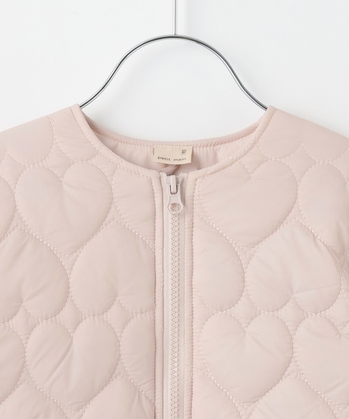 petit main（プティマイン）の「【リンク】ハートキルティングジャケット(キッズサイズ)（ブルゾン・キッズ・ブラック/モカ/ライトピンク/アイボリー・90cm/120cm/110cm/100cm/130cm/80ｃｍ）」の14枚目の写真