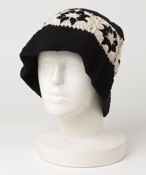 セール】クロシェフラワーデザインニットバケットハット（ハット