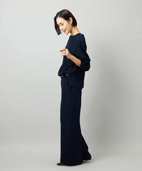 MICHEL KLEIN（ミッシェル・クラン）の「[セットアップ対応]ノーカラーブラウス（シャツ/ブラウス・レディース・ベージュ/ネイビー・38）」の10枚目の写真