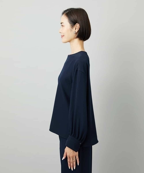 MICHEL KLEIN（ミッシェル・クラン）の「[セットアップ対応]ノーカラーブラウス（シャツ/ブラウス・レディース・ベージュ/ネイビー・38）」の16枚目の写真