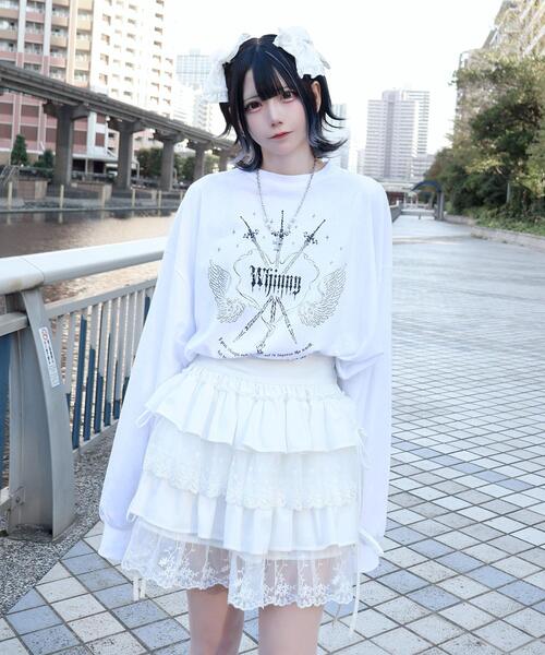 Whinny（ホワイニー）の「Whinny/戦の中の戦士ちゃん（Tシャツ/カットソー・レディース・ブラック/ホワイト・FREE）」の2枚目の写真