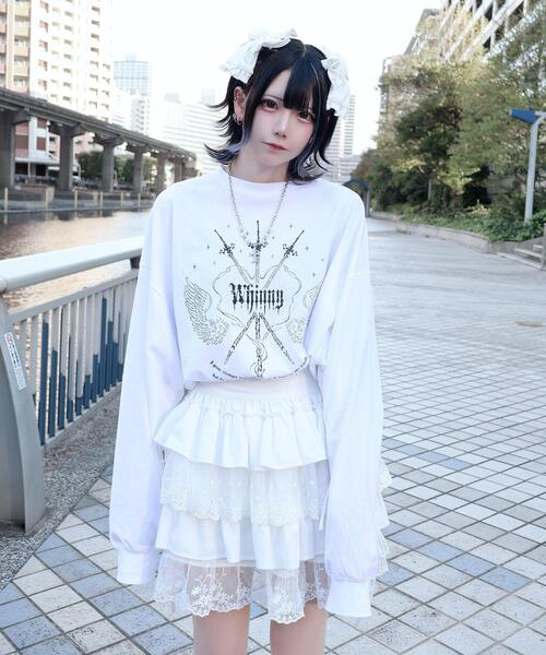 Whinny（ホワイニー）の「Whinny/戦の中の戦士ちゃん（Tシャツ/カットソー・レディース・ブラック/ホワイト・FREE）」の3枚目の写真