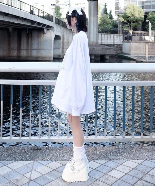 Whinny（ホワイニー）の「Whinny/戦の中の戦士ちゃん（Tシャツ/カットソー・レディース・ブラック/ホワイト・FREE）」の7枚目の写真