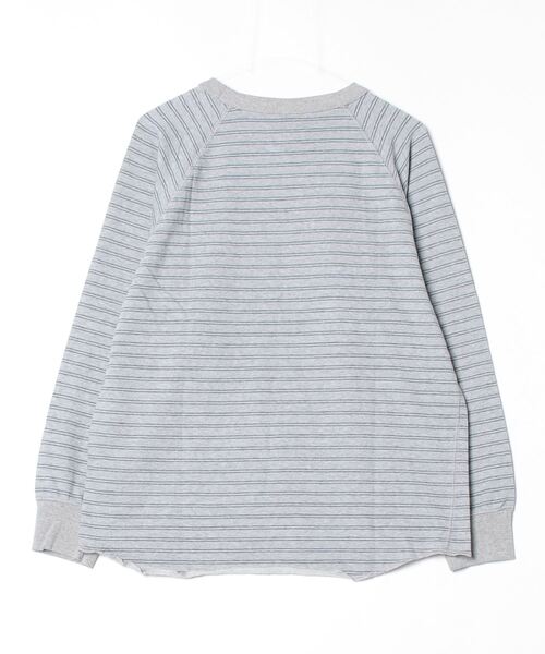 WALLA WALLA SPORT(ワラワラスポーツ)の「WALLA WALLA SPORT【ワラワラスポーツ】- US MADE STRIPE LT TERRY CREW / ユーエス メイド ストライプ ライトテリー クルー(Tシャツ/カットソー・メンズ・グレー系2/グレー系1・X-LARGE/LARGE/MEDIUM/SMALL)」の3枚目の写真