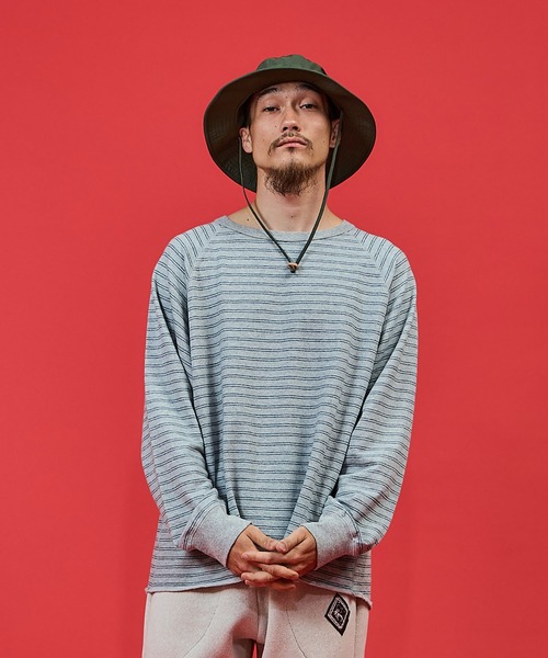 WALLA WALLA SPORT(ワラワラスポーツ)の「WALLA WALLA SPORT【ワラワラスポーツ】- US MADE STRIPE LT TERRY CREW / ユーエス メイド ストライプ ライトテリー クルー(Tシャツ/カットソー・メンズ・グレー系2/グレー系1・X-LARGE/LARGE/MEDIUM/SMALL)」の2枚目の写真