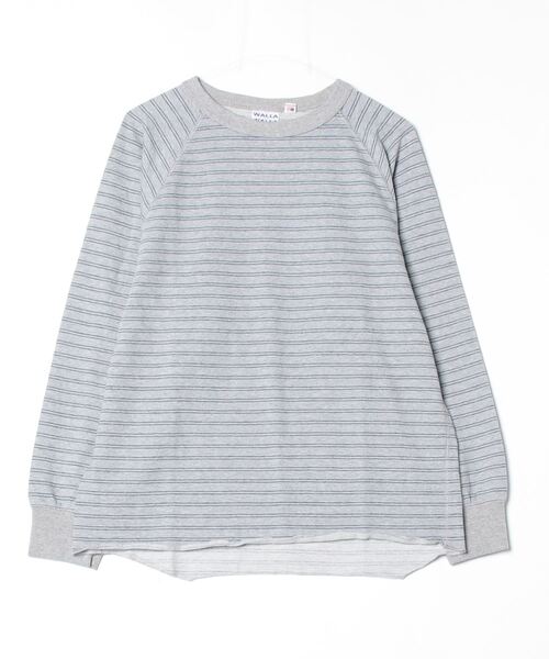 WALLA WALLA SPORT(ワラワラスポーツ)の「WALLA WALLA SPORT【ワラワラスポーツ】- US MADE STRIPE LT TERRY CREW / ユーエス メイド ストライプ ライトテリー クルー(Tシャツ/カットソー・メンズ・グレー系2/グレー系1・X-LARGE/LARGE/MEDIUM/SMALL)」の7枚目の写真