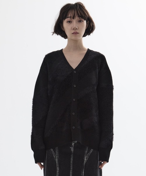 TOGA /トーガトゥー】Regimental knit cardigan/レジメンタルニット