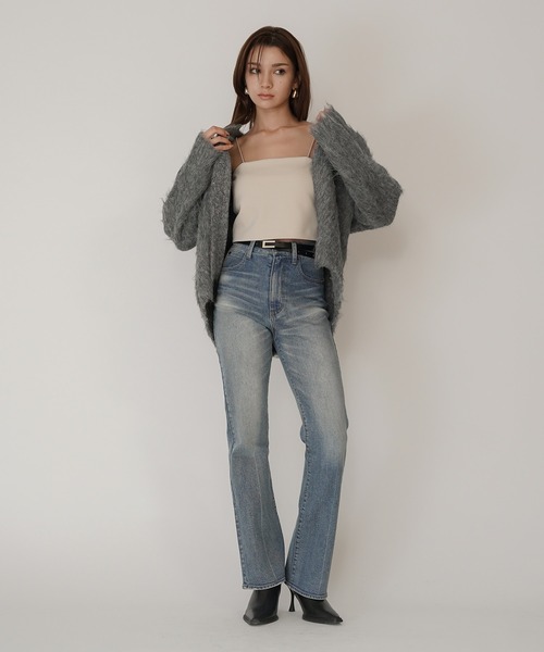 KINO THE KEI(キノザケイ)の「クリアカットソー 2WAY クロップド カップ付き トップス KINO THE KEI(Tシャツ/カットソー・レディース・ブラック/ホワイト/ダークブラウン/ベージュ・フリー)」の17枚目の写真