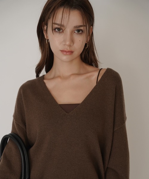KINO THE KEI(キノザケイ)の「クリアカットソー 2WAY クロップド カップ付き トップス KINO THE KEI(Tシャツ/カットソー・レディース・ブラック/ホワイト/ダークブラウン/ベージュ・フリー)」の19枚目の写真