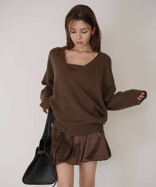 KINO THE KEI(キノザケイ)の「クリアカットソー 2WAY クロップド カップ付き トップス KINO THE KEI(Tシャツ/カットソー・レディース・ブラック/ホワイト/ダークブラウン/ベージュ・フリー)」の20枚目の写真