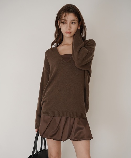 KINO THE KEI(キノザケイ)の「クリアカットソー 2WAY クロップド カップ付き トップス KINO THE KEI(Tシャツ/カットソー・レディース・ブラック/ホワイト/ダークブラウン/ベージュ・フリー)」の21枚目の写真