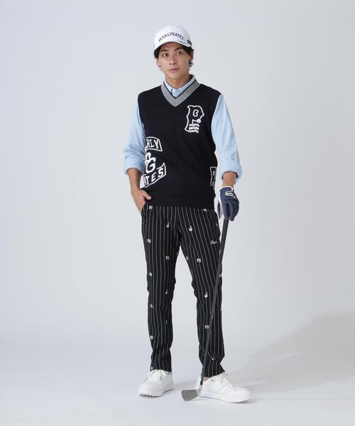 PEARLY GATES（パーリーゲイツ）の「14GジャガードVネックニットベスト（ニット/セーター・メンズ・ネイビー・MEDIUM/LARGE/X-LARGE）」の3枚目の写真