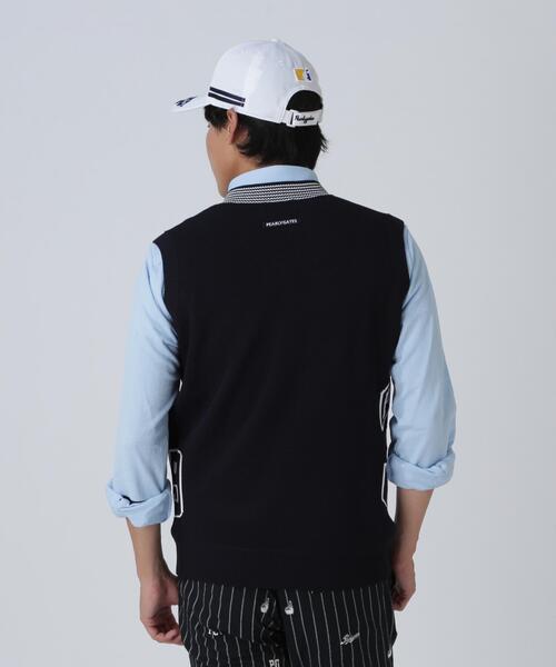 PEARLY GATES（パーリーゲイツ）の「14GジャガードVネックニットベスト（ニット/セーター・メンズ・ネイビー・MEDIUM/LARGE/X-LARGE）」の5枚目の写真