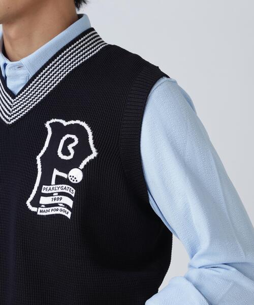 PEARLY GATES（パーリーゲイツ）の「14GジャガードVネックニットベスト（ニット/セーター・メンズ・ネイビー・MEDIUM/LARGE/X-LARGE）」の7枚目の写真