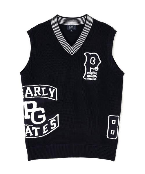 PEARLY GATES（パーリーゲイツ）の「14GジャガードVネックニットベスト（ニット/セーター・メンズ・ネイビー・MEDIUM/LARGE/X-LARGE）」の11枚目の写真