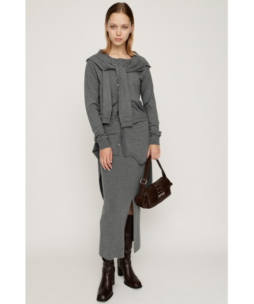 SLY(スライ)の「DOCKING KNIT SK ドッキング ニット スカート 秋服 冬服(スカート・レディース・杢グレー/ブルー系その他・FREE)」の7枚目の写真