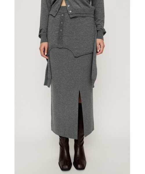 SLY(スライ)の「DOCKING KNIT SK ドッキング ニット スカート 秋服 冬服(スカート・レディース・杢グレー/ブルー系その他・FREE)」の9枚目の写真