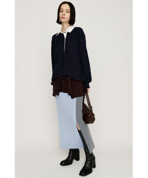 SLY(スライ)の「DOCKING KNIT SK ドッキング ニット スカート 秋服 冬服(スカート・レディース・杢グレー/ブルー系その他・FREE)」の11枚目の写真