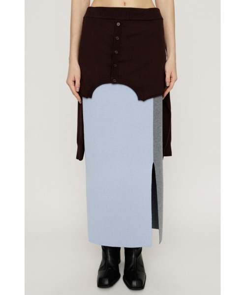 SLY(スライ)の「DOCKING KNIT SK ドッキング ニット スカート 秋服 冬服(スカート・レディース・杢グレー/ブルー系その他・FREE)」の13枚目の写真