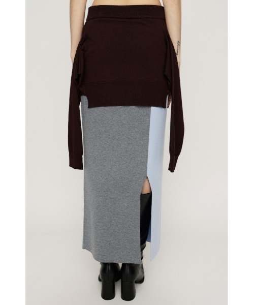 SLY(スライ)の「DOCKING KNIT SK ドッキング ニット スカート 秋服 冬服(スカート・レディース・杢グレー/ブルー系その他・FREE)」の15枚目の写真