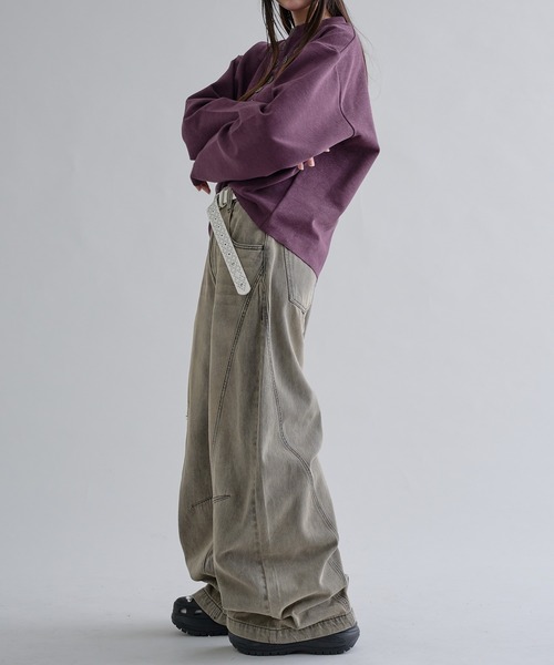 EPNK（イーピーエヌケー）の「Lame Button Henley Knit / ラメボタンヘンリーニット（Tシャツ/カットソー・メンズ・ブラック/パープル・SMALL/MEDIUM/LARGE）」の18枚目の写真