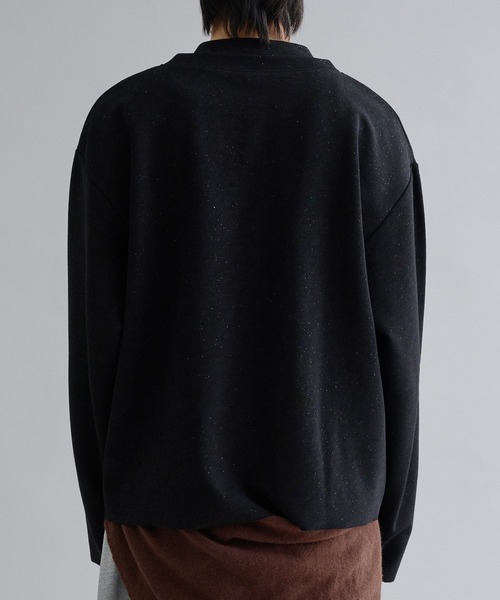 EPNK（イーピーエヌケー）の「Lame Button Henley Knit / ラメボタンヘンリーニット（Tシャツ/カットソー・メンズ・ブラック/パープル・SMALL/MEDIUM/LARGE）」の6枚目の写真