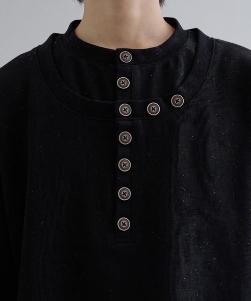 EPNK（イーピーエヌケー）の「Lame Button Henley Knit / ラメボタンヘンリーニット（Tシャツ/カットソー・メンズ・ブラック/パープル・SMALL/MEDIUM/LARGE）」の22枚目の写真