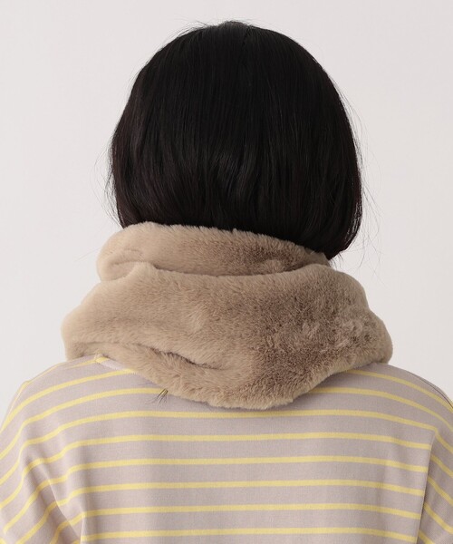 セール】ケーブルニットフェイクファースヌード（ネックウォーマー