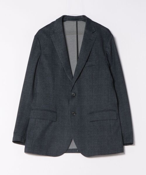 TAKA-Q（タカキュー）の「【ストレッチ 抗ピリング ウォッシャブル イージーケアア】タカキュー 2ボタン ジャケット チェック紺(セットアップ可能)（スーツジャケット・メンズ・ネイビー・X-LARGE/3L/MEDIUM/LARGE/S）」の4枚目の写真