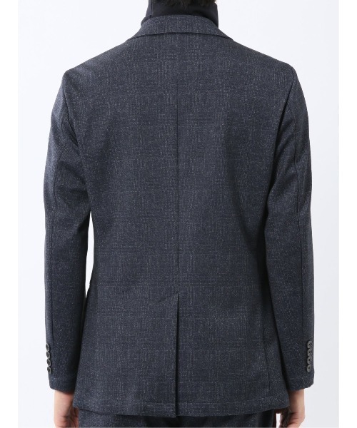 TAKA-Q（タカキュー）の「【ストレッチ 抗ピリング ウォッシャブル イージーケアア】タカキュー 2ボタン ジャケット チェック紺(セットアップ可能)（スーツジャケット・メンズ・ネイビー・X-LARGE/3L/MEDIUM/LARGE/S）」の11枚目の写真