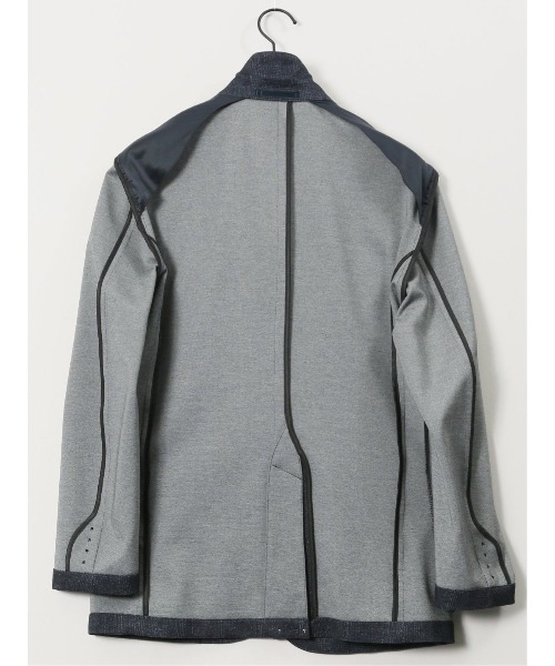 TAKA-Q（タカキュー）の「【ストレッチ 抗ピリング ウォッシャブル イージーケアア】タカキュー 2ボタン ジャケット チェック紺(セットアップ可能)（スーツジャケット・メンズ・ネイビー・X-LARGE/3L/MEDIUM/LARGE/S）」の6枚目の写真