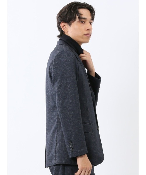 TAKA-Q（タカキュー）の「【ストレッチ 抗ピリング ウォッシャブル イージーケアア】タカキュー 2ボタン ジャケット チェック紺(セットアップ可能)（スーツジャケット・メンズ・ネイビー・X-LARGE/3L/MEDIUM/LARGE/S）」の16枚目の写真