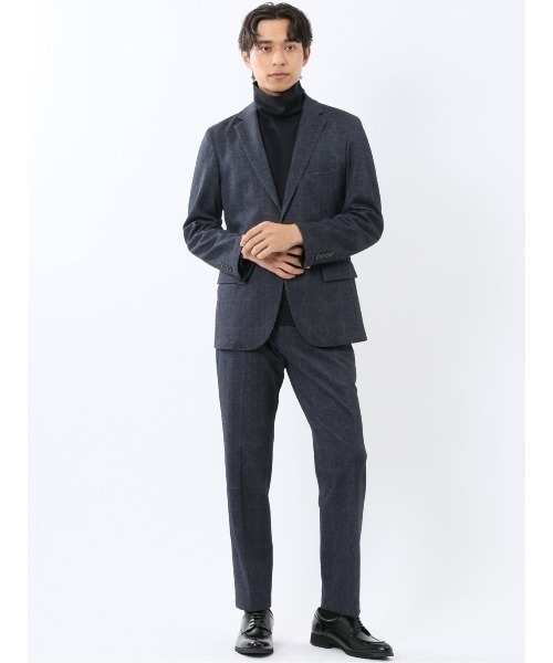 TAKA-Q（タカキュー）の「【ストレッチ 抗ピリング ウォッシャブル イージーケアア】タカキュー 2ボタン ジャケット チェック紺(セットアップ可能)（スーツジャケット・メンズ・ネイビー・X-LARGE/3L/MEDIUM/LARGE/S）」の17枚目の写真