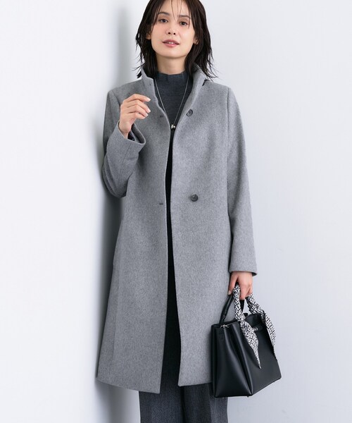 ◇【ウール100％】スタンドカラーロングコート（その他アウター
