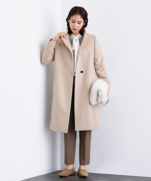 ◇【ウール100％】スタンドカラーロングコート（その他アウター