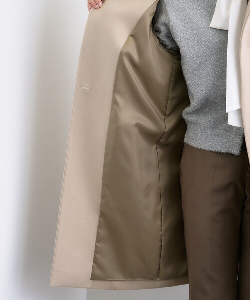 ◇【ウール100％】スタンドカラーロングコート（その他アウター