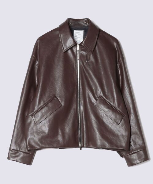 SHAREEF（シャリーフ）の「【SHAREEF】レザーブルゾン（ブルゾン・メンズ・ブラウン/ブラック・1/2）」の2枚目の写真