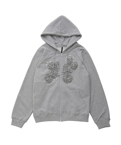FLAREUP（フレアアップ）の「Ruffle Zip Hoodie (FL-193_Gray