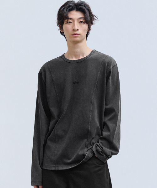 F.ILLUMINATE（フィルミネイト）の「ウォッシュドパネルロングスリーブ-チャコール（Tシャツ/カットソー・レディース・その他・SMALL/MEDIUM/LARGE）」の3枚目の写真