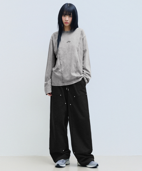 F.ILLUMINATE（フィルミネイト）の「ウォッシュドパネルロングスリーブ-チャコール（Tシャツ/カットソー・レディース・その他・SMALL/MEDIUM/LARGE）」の5枚目の写真