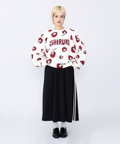 PUNYUS（プニュズ）の「ジャージロングスカート（スカート・レディース・グリーン/レッド/ブラック・1/2/3/4/5）」の7枚目の写真