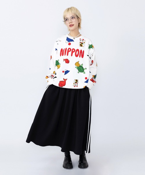 PUNYUS（プニュズ）の「ジャージロングスカート（スカート・レディース・グリーン/レッド/ブラック・1/2/3/4/5）」の6枚目の写真