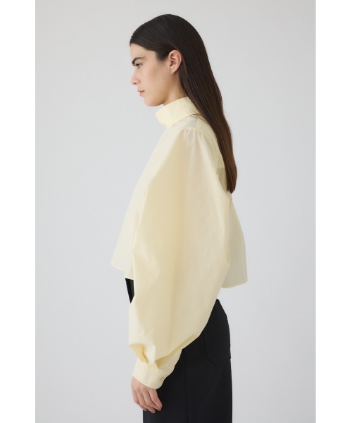 Folded neck tuck blouse フォールディッドネックタックブラウス