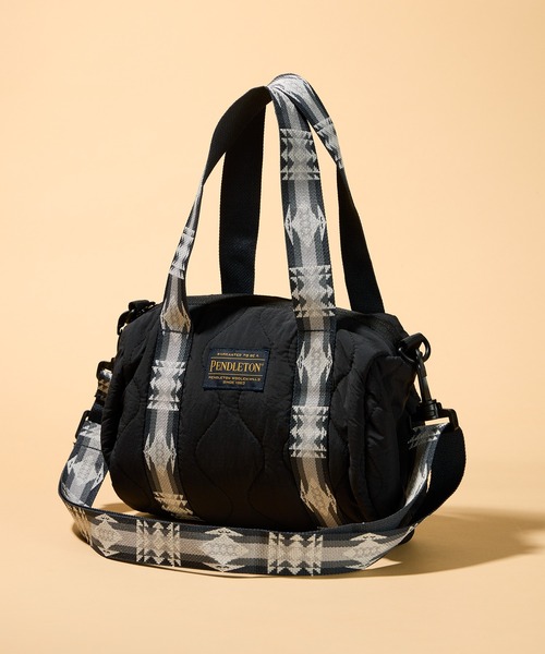 PENDLETON（ペンドルトン）の「【 PENDLETON / ペンドルトン 】キルティング2WAYミニドラムバッグ（ショルダーバッグ・レディース・ブラック/オリーブ・FREE）」の2枚目の写真